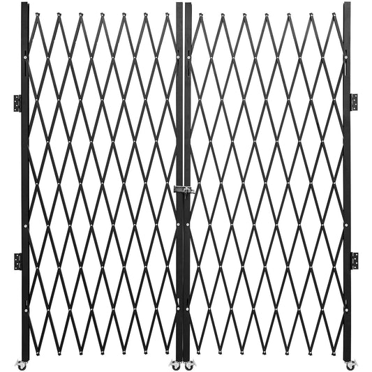 Double Folding Security Gate Folding Door Gate 5.1' H x 10.2' W Scissor Gate V952-SSFDMSM1.5X3M0001V0