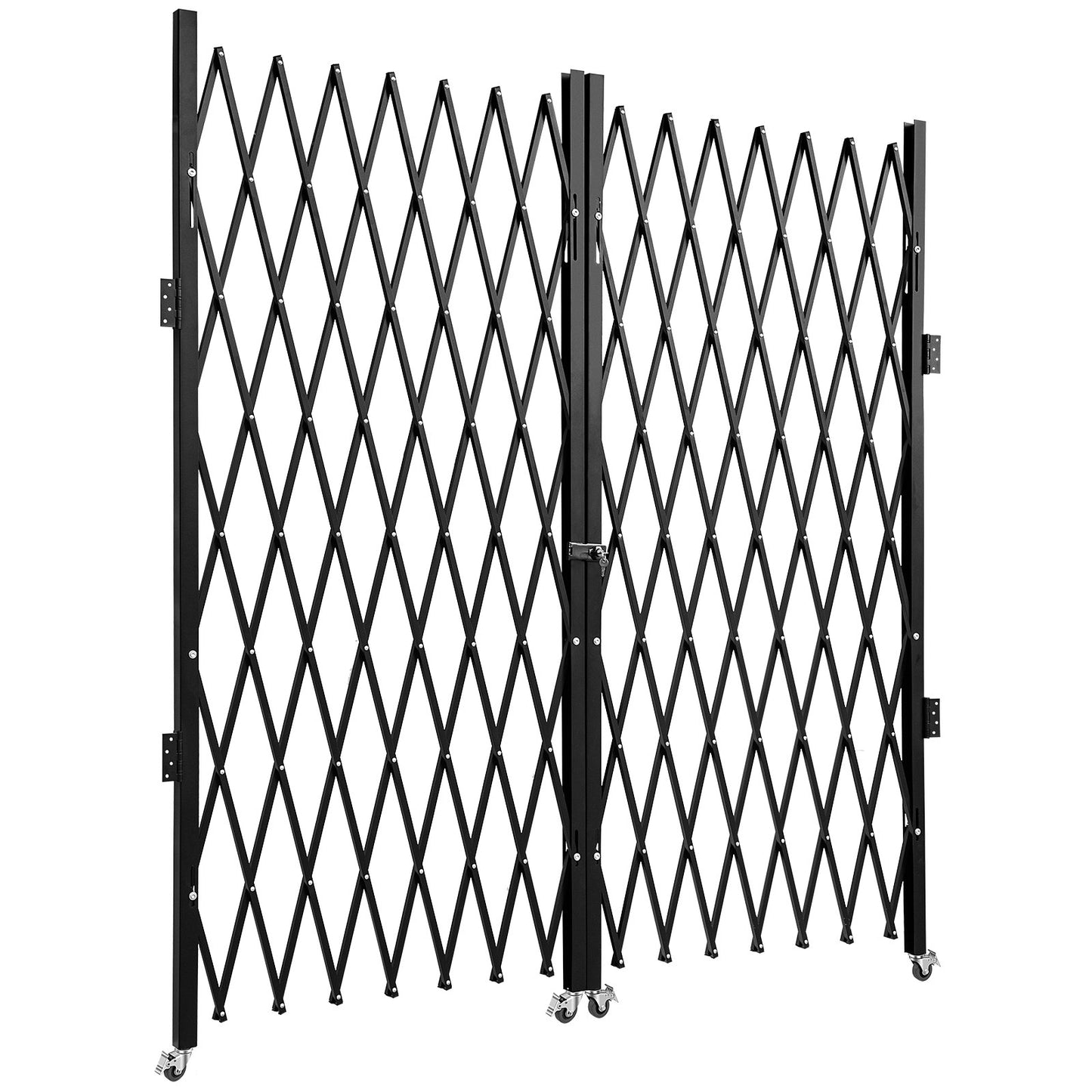 Double Folding Security Gate Folding Door Gate 5.1' H x 10.2' W Scissor Gate V952-SSFDMSM1.5X3M0001V0