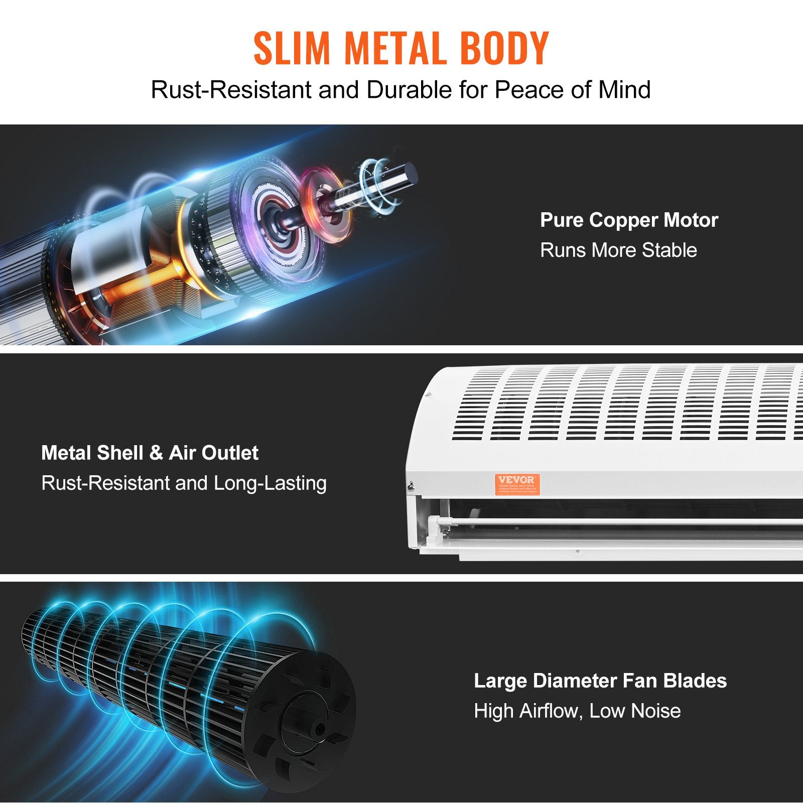 1.5m Commercial Indoor Air Curtain Super Power 2 Speeds 3566m3/h, UL Certified Wall Mounted Air Curtains for V952-SSFMJGLS60YCNI4WQV3