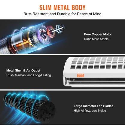 1.5m Commercial Indoor Air Curtain Super Power 2 Speeds 3566m3/h, UL Certified Wall Mounted Air Curtains for V952-SSFMJGLS60YCNI4WQV3