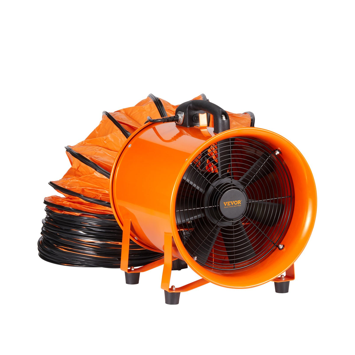 Portable Ventilator, 254mm/10inch Heavy Duty Cylinder Fan with 10m Duct Hose, 300W Strong Shop Exhaust Blower V952-SSG230W1010IN06RWV3