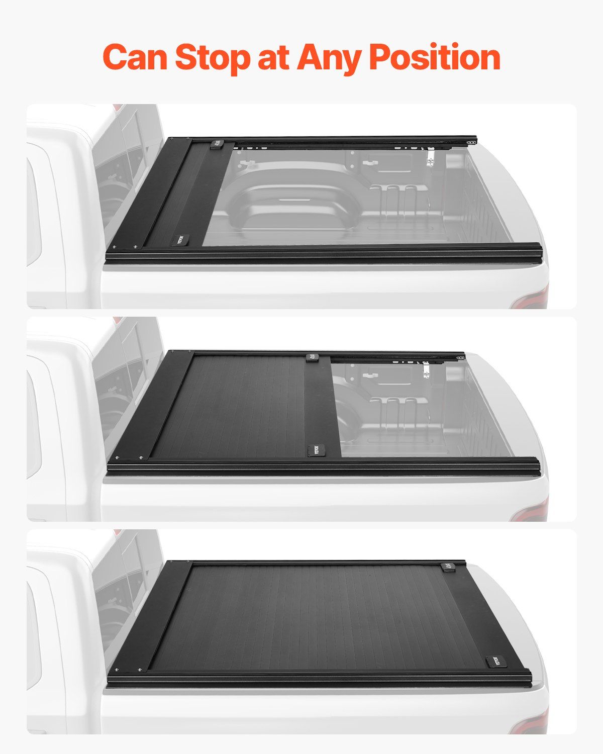 Retractable Tonneau Cover, 5.7 ft Hard Retractable Tonneau Cover with Built-in Drainage Pipe for 2009-2024 V952-SSHBXGSDKDODGFKYUV0
