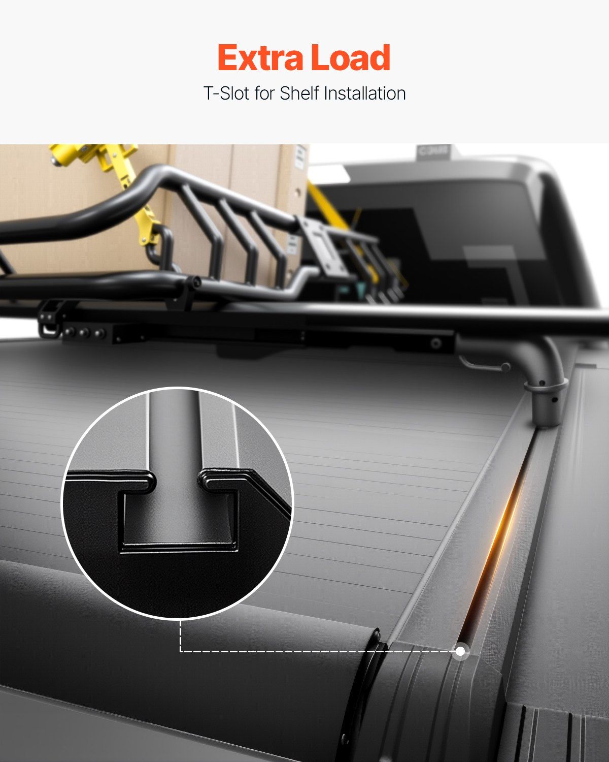 Retractable Tonneau Cover, 5.8 ft Hard Tonneau Cover with Built-in Drainage Pipe for 2021-2024 Chevy/GMC V952-SSHBXGZDKCHEQYGJ4V0