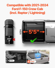 Retractable Tonneau Cover, 5.5 ft Hard Retractable Tonneau Cover with Built-in Drainage Pipe for 2021-2024 V952-SSHBXGZDKFORIB2N2V0