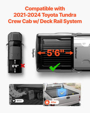 Retractable Tonneau Cover, 5.5 ft Retractable Tonneau Cover with Built-in Drainage Pipe for 2021-2024 Toyota V952-SSHBXGZDKTOYIUNRNV0