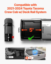 Retractable Tonneau Cover, 5.0 ft Retractable Tonneau Cover with Built-in Drainage Pipe for 2021-2024 Toyota V952-SSHBXGZDKTOYM84W8V0