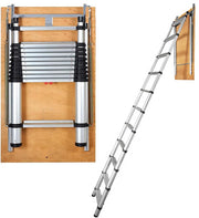 Attic Ladder Telescoping, 158.76kg Capacity, 100cm x 59.94cm,Multi-Purpose Aluminium Extension, Lightweight V952-SSKKSGLTLHJ3RSMJGV0