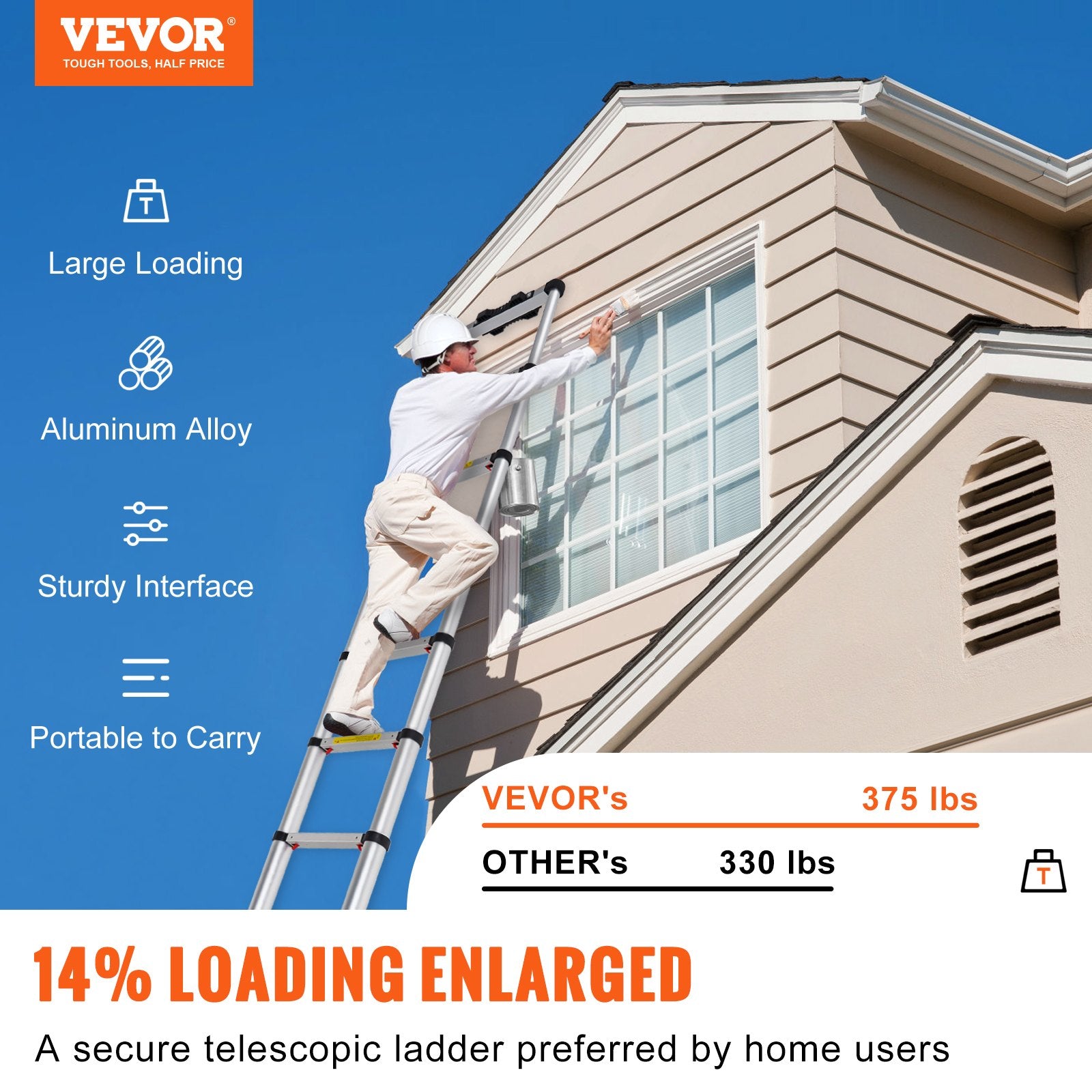 Telescoping Ladder Aluminum Extension Step 3.2 m Multi-purpose Portable V952-SSLTN105170KGVQGIV0