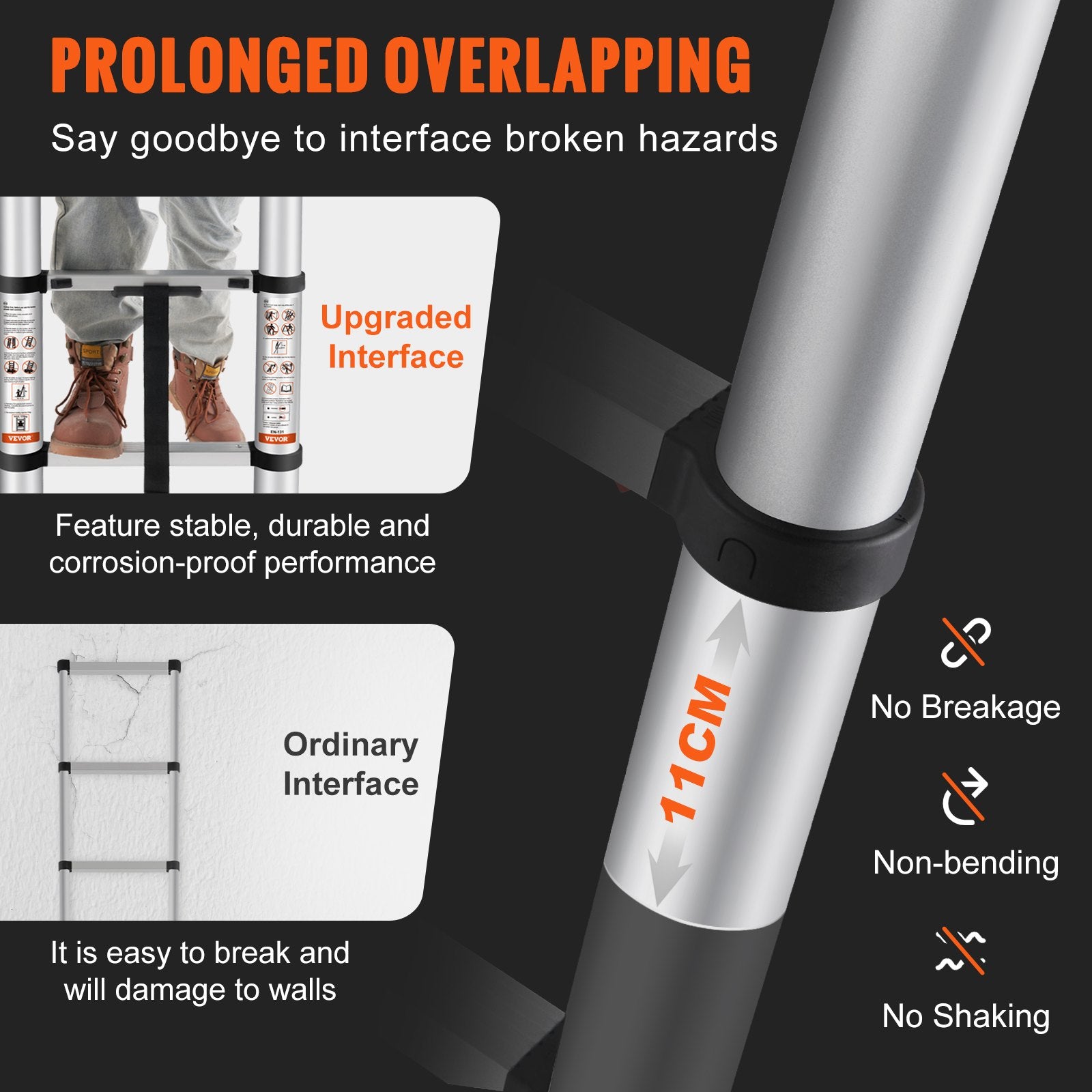 Telescoping Ladder Aluminum Extension Step 3.2 m Multi-purpose Portable V952-SSLTN105170KGVQGIV0