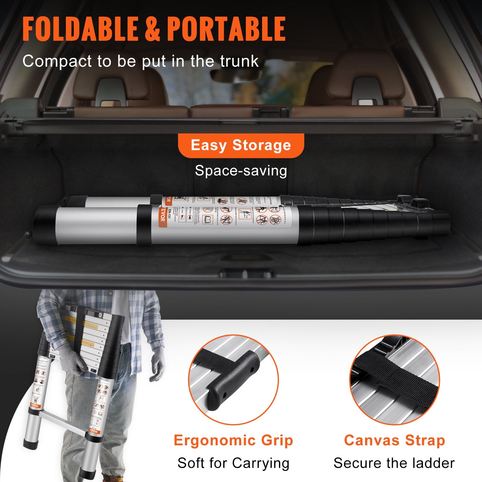 Telescoping Ladder Aluminum Extension Step 3.2 m Multi-purpose Portable V952-SSLTN105170KGVQGIV0