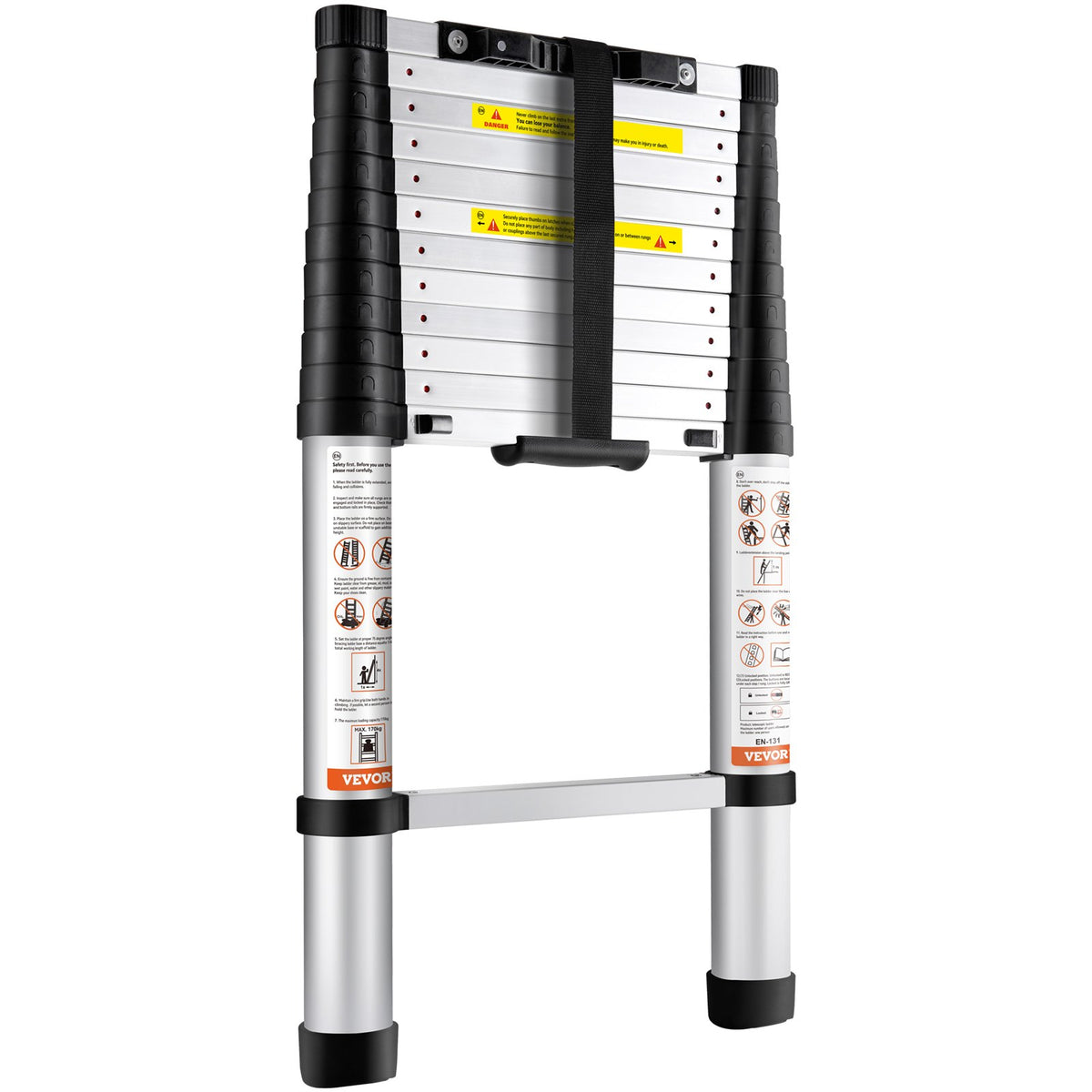 Telescoping Ladder Aluminum Extension Step 12.5 ft Multi-purpose Portable V952-SSLTN125170KGIL80V0