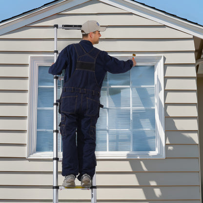 Telescoping Extension Ladder 8.5FT One-button Retraction 375 LBS Capacity V952-SSLTNLSLK85FO00LTV0