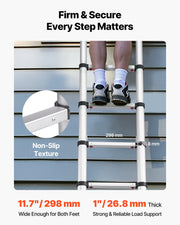 3.8m Telescoping Ladder, Aluminum Lightweight Multi-Purpose Collapsible Extension, One-Touch Retraction V952-SSLTNLSLKJBF2VP1Z001V0