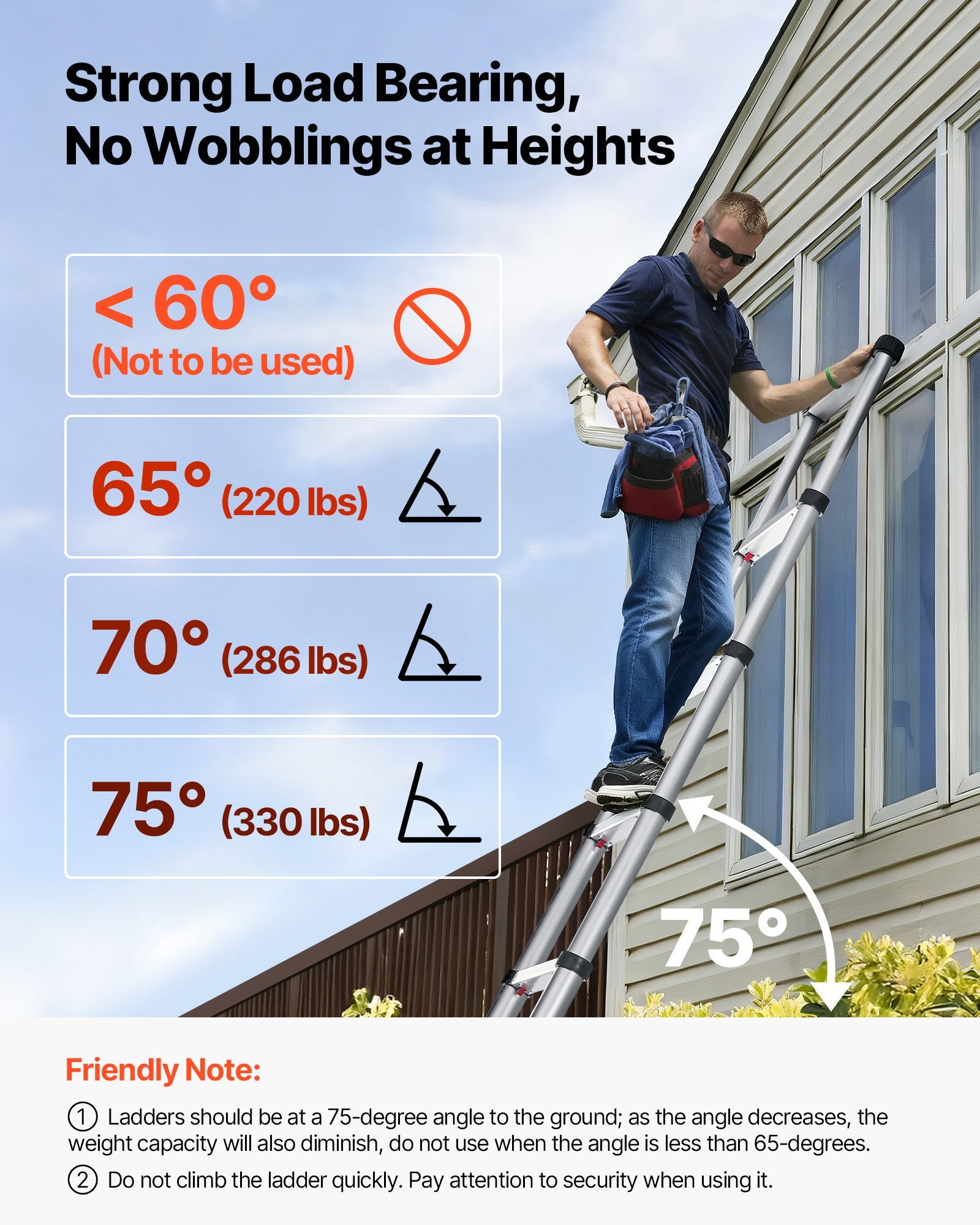 3.8m Telescoping Ladder, Aluminum Lightweight Multi-Purpose Collapsible Extension, One-Touch Retraction V952-SSLTNLSLKJBF2VP1Z001V0