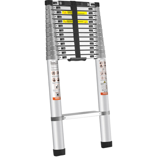 Telescoping Ladder, 563.9CM Aluminum One-button Retraction Collapsible Extension Ladder, 400 LBS Capacity V952-SSLTQ185190KGN6RJV0