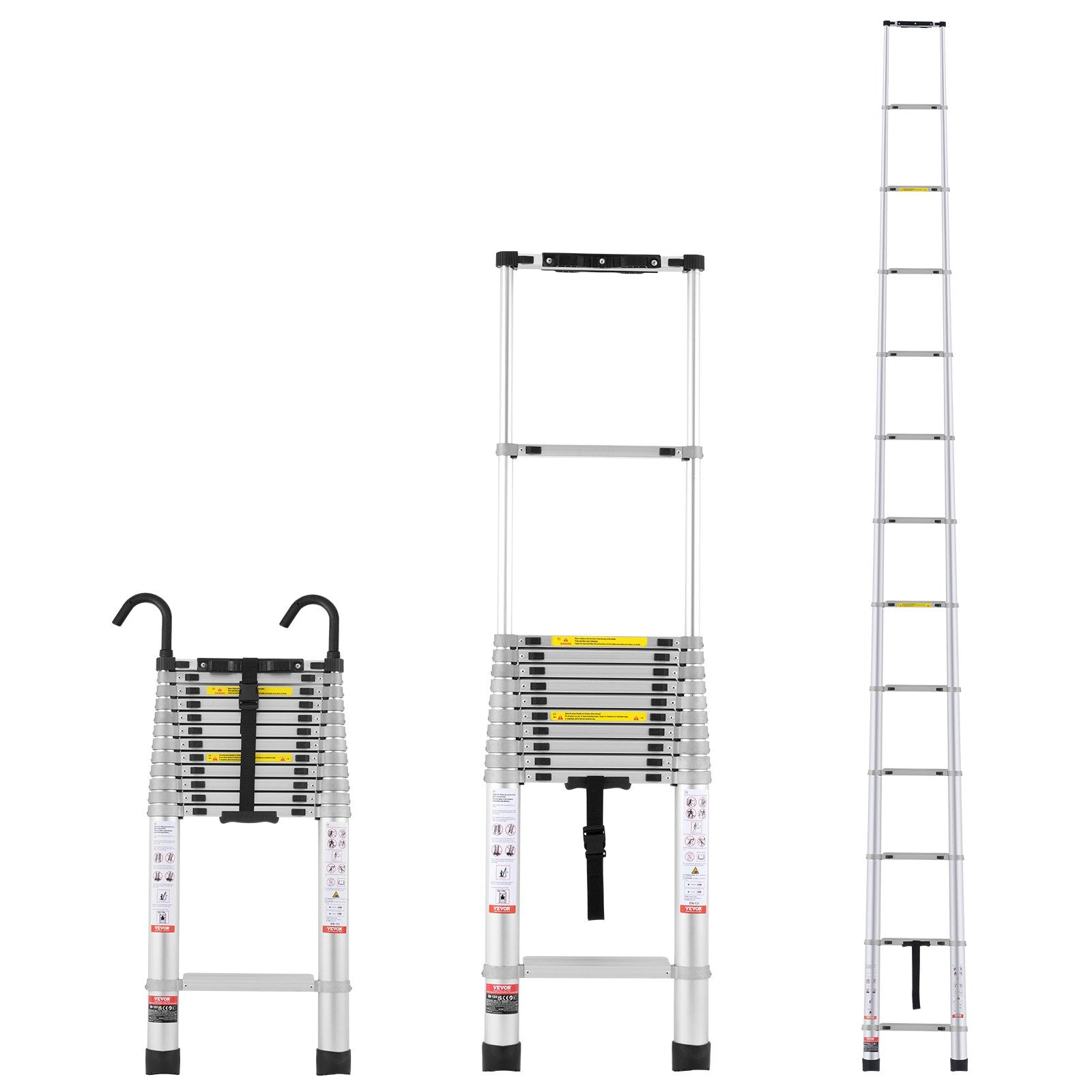 Telescoping Extension Ladder 16.5FT Multi-button Retraction 419 LBS V952-SSLTQLHJK16509O6XV0