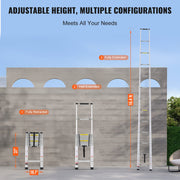 Telescoping Extension Ladder 16.5FT Multi-button Retraction 419 LBS V952-SSLTQLHJK16509O6XV0