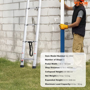 Telescoping Extension Ladder 16.5FT Multi-button Retraction 419 LBS V952-SSLTQLHJK16509O6XV0