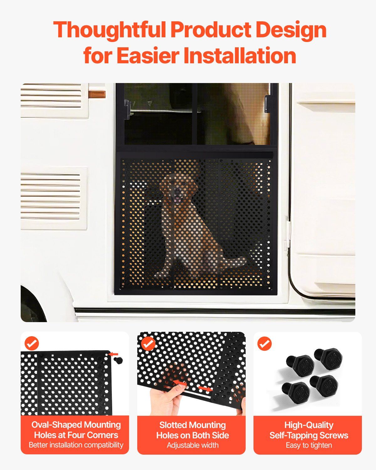 RV Screen Door Protector, Adjusts from 558.8 - 800 mm, Adjustable Door Grille, Easy to Install, Reinforced V952-SSSFCPMMLCH2LMQ13V0