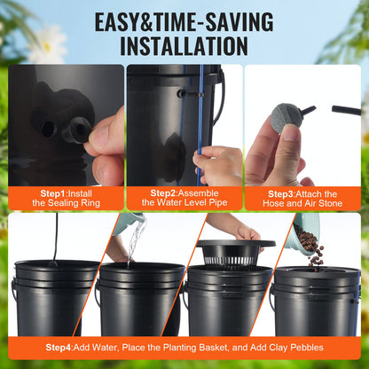DWC Hydroponics Grow System Deep Water Culture with Top Drip 1 Bucket 20L V952-SSSPXT1T8INKXKB8IV3