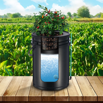 DWC Hydroponics Grow System Deep Water Culture with Top Drip 1 Bucket 20L V952-SSSPXT1T8INKXKB8IV3