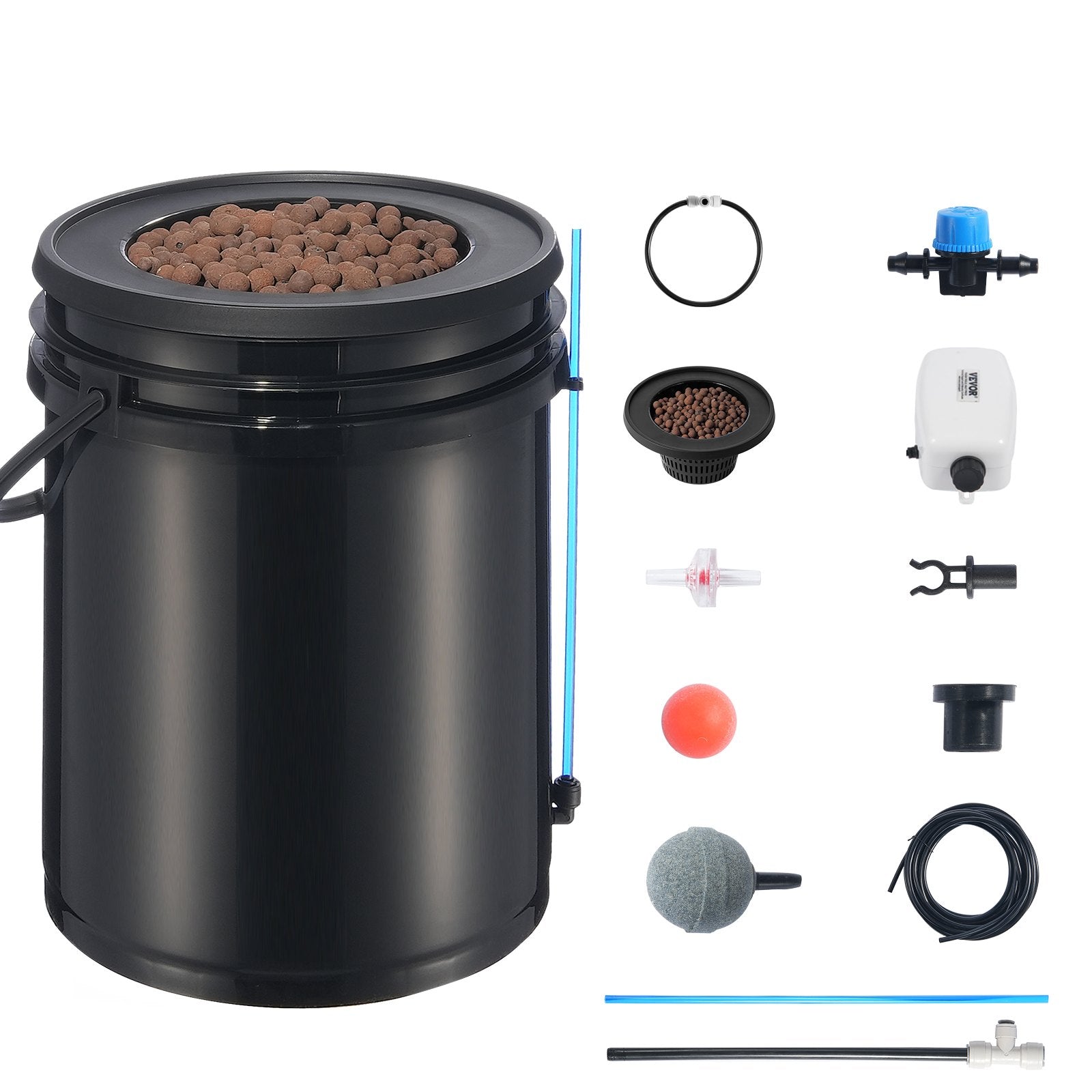 DWC Hydroponics Grow System Deep Water Culture with Top Drip 1 Bucket 20L V952-SSSPXT1T8INKXKB8IV3