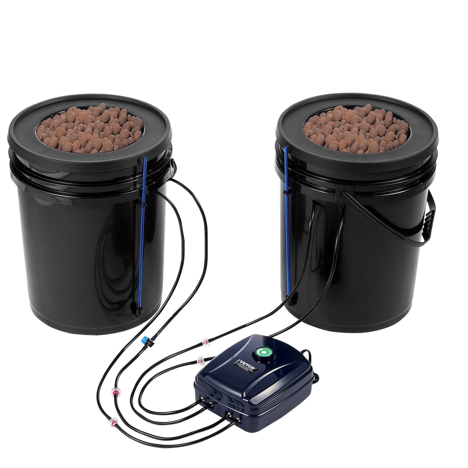 DWC Hydroponics Grow System Deep Water Culture with Top Drip 2 Buckets V952-SSSPXT2T8INK25VV5V3