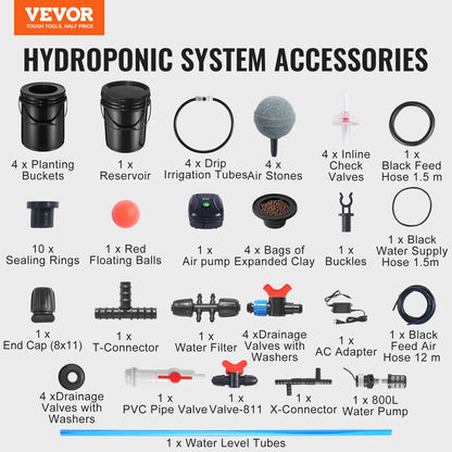 RDWC Hydroponics Grow System, Hydroponic Growing Kit with Top Drip, Recirculating Deep Water Culture 4 V952-SSSPXT41T8INE1FIBV3