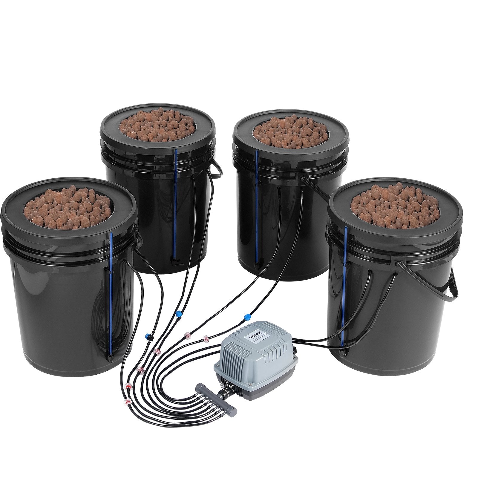 DWC Hydroponics Grow System Deep Water Culture with Top Drip 4 Buckets V952-SSSPXT4T8INKT37WZV3