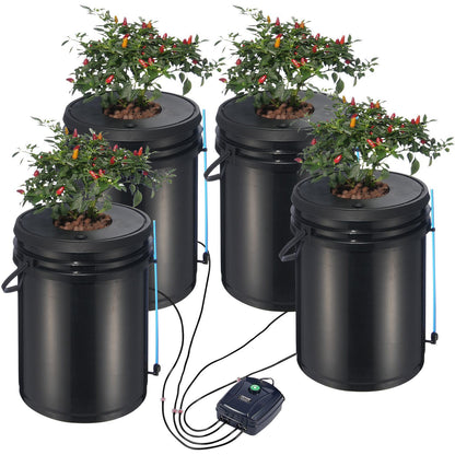 DWC Hydroponics Grow System, Hydroponic Growing System, Deep Water Culture 5-Gallon 4 Buckets, DWC System V952-SSSPXTYX4110VW1XKV3