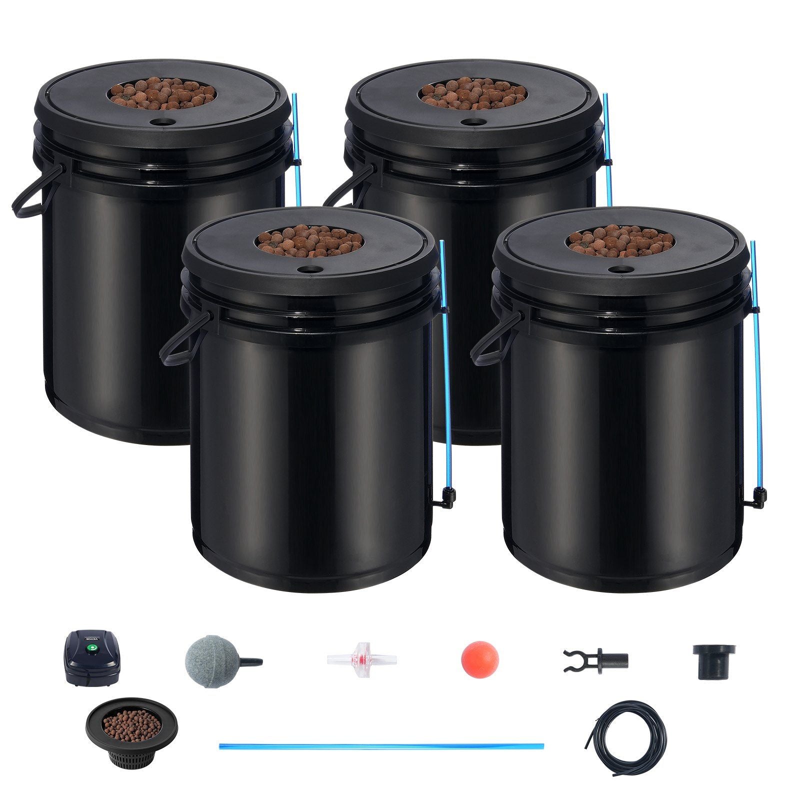 DWC Hydroponics Grow System, Hydroponic Growing System, Deep Water Culture 5-Gallon 4 Buckets, DWC System V952-SSSPXTYX4110VW1XKV3
