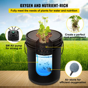 DWC Hydroponic System, 5 Gallon 5 Buckets, Deep Water Culture Growing Bucket, Hydroponics Grow Kit with Pump, V952-SSSPXTYX5220VAXN5V3