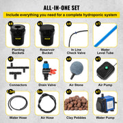 DWC Hydroponic System, 5 Gallon 5 Buckets, Deep Water Culture Growing Bucket, Hydroponics Grow Kit with Pump, V952-SSSPXTYX5220VAXN5V3