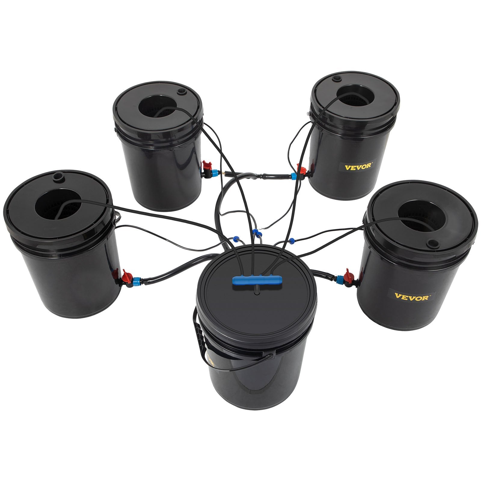 DWC Hydroponic System, 5 Gallon 5 Buckets, Deep Water Culture Growing Bucket, Hydroponics Grow Kit with Pump, V952-SSSPXTYX5220VAXN5V3