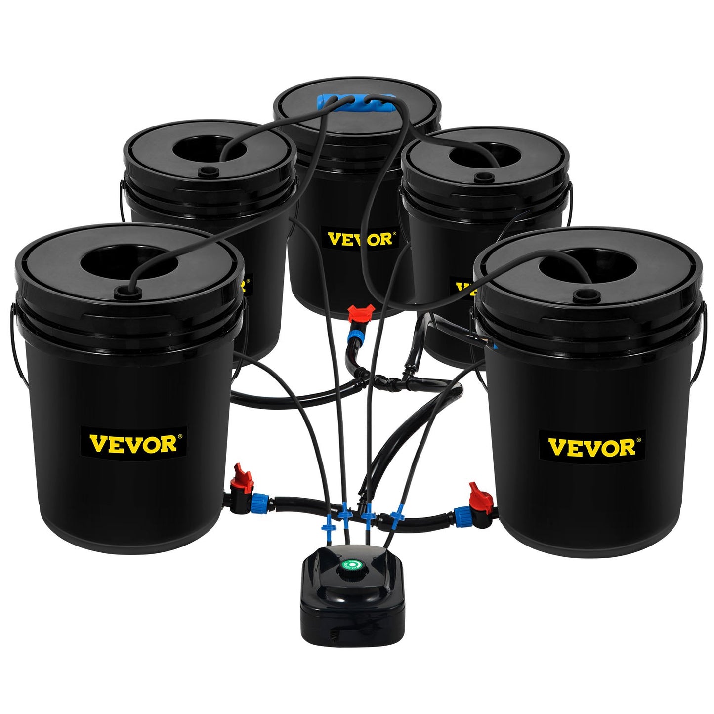 DWC Hydroponic System, 5 Gallon 5 Buckets, Deep Water Culture Growing Bucket, Hydroponics Grow Kit with Pump, V952-SSSPXTYX5220VAXN5V3