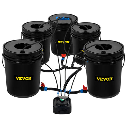 DWC Hydroponic System, 5 Gallon 5 Buckets, Deep Water Culture Growing Bucket, Hydroponics Grow Kit with Pump, V952-SSSPXTYX5220VAXN5V3