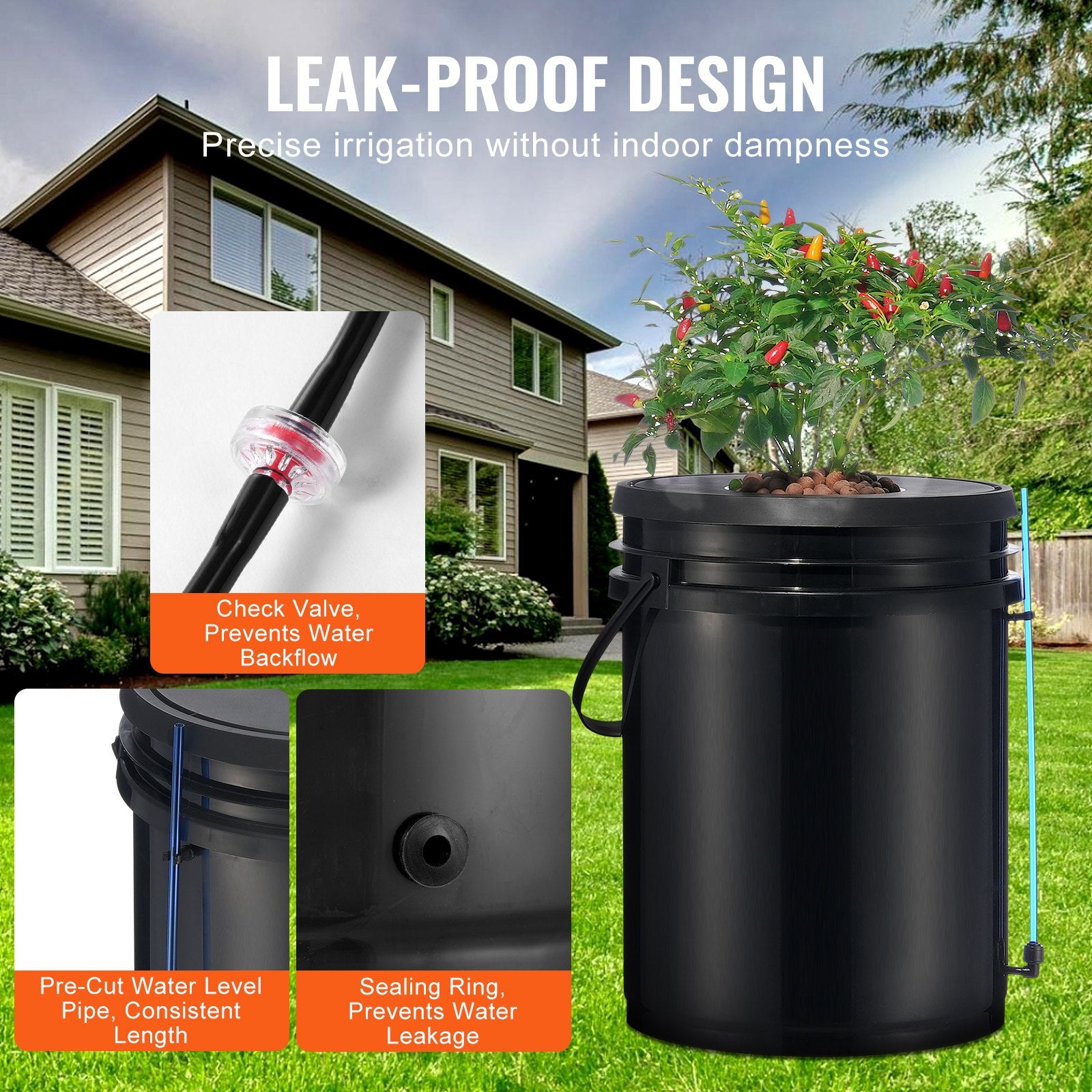 DWC Hydroponics Grow System Deep Water Culture 8 Buckets with Air Pump V952-SSSPXTYX8110VT55FV3