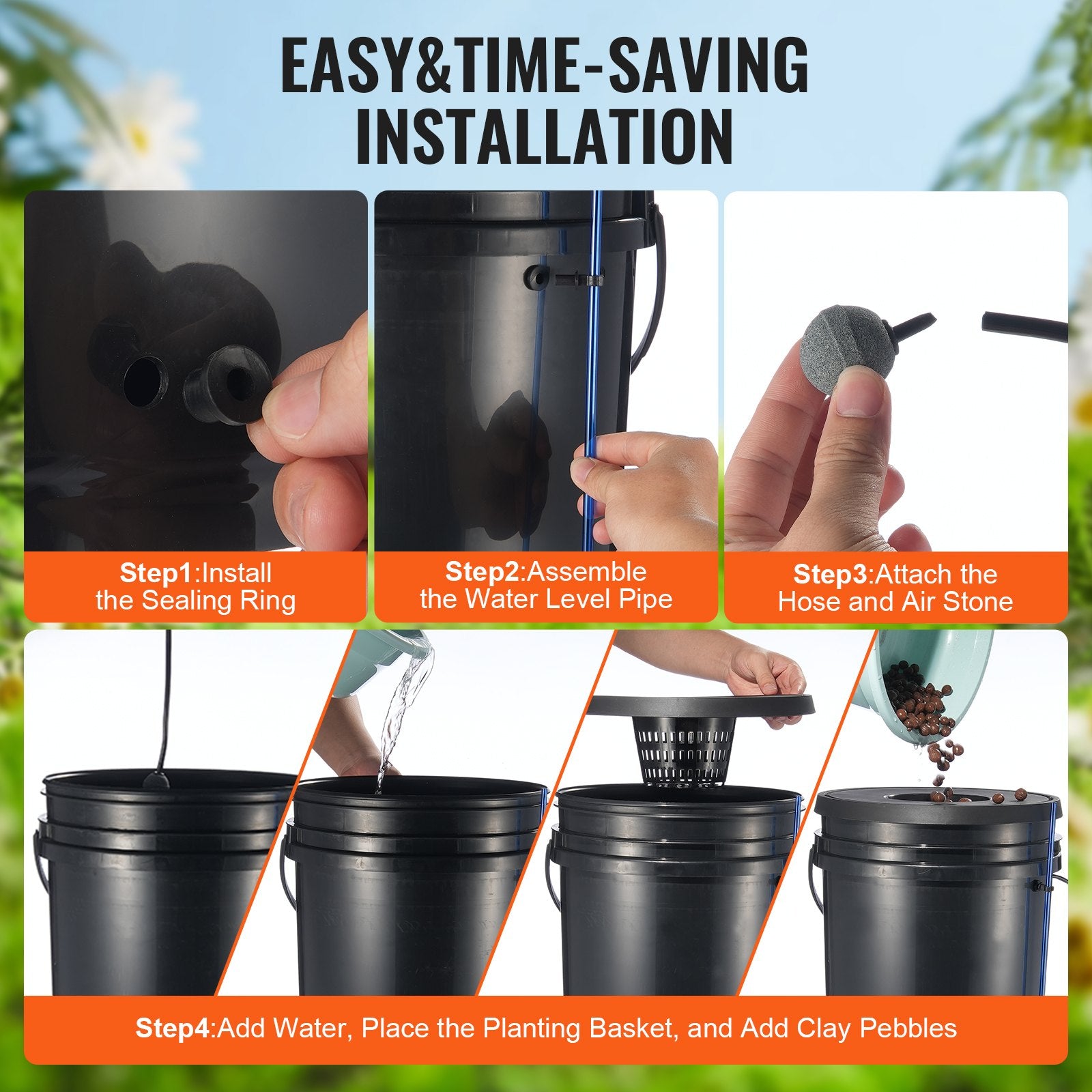 DWC Hydroponics Grow System Deep Water Culture 8 Buckets with Air Pump V952-SSSPXTYX8110VT55FV3