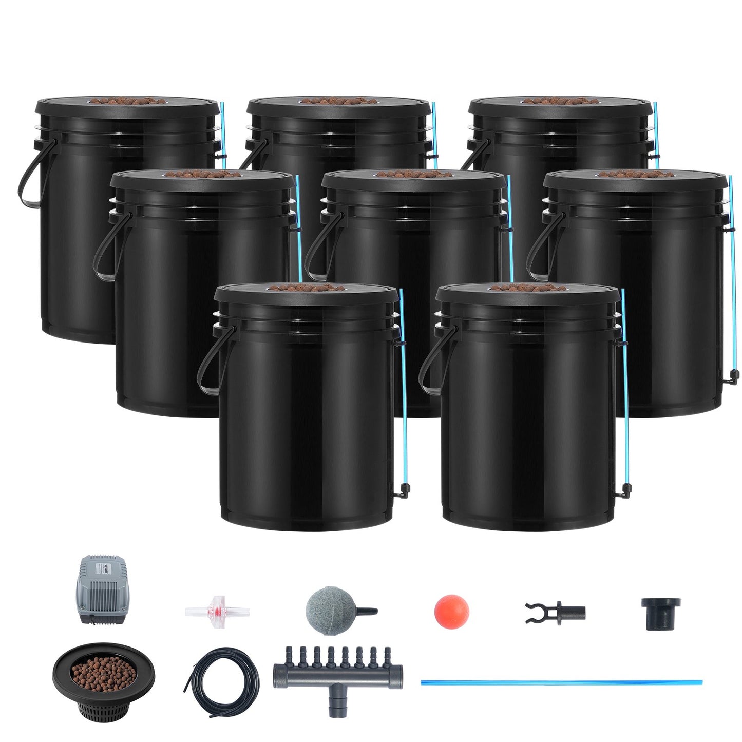 DWC Hydroponics Grow System Deep Water Culture 8 Buckets with Air Pump V952-SSSPXTYX8110VT55FV3