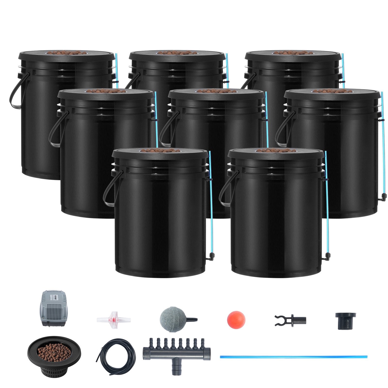 DWC Hydroponics Grow System Deep Water Culture 8 Buckets with Air Pump V952-SSSPXTYX8110VT55FV3