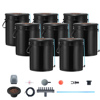 DWC Hydroponics Grow System Deep Water Culture 8 Buckets with Air Pump V952-SSSPXTYX8110VT55FV3