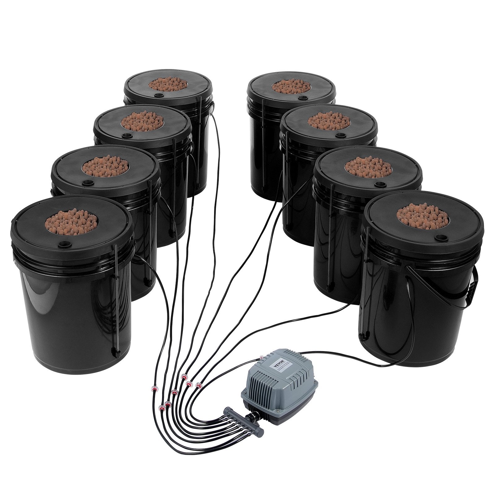 DWC Hydroponics Grow System Deep Water Culture 8 Buckets with Air Pump V952-SSSPXTYX8110VT55FV3