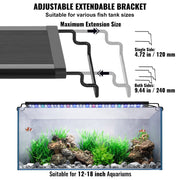 Aquarium Light, 14W Full Spectrum Fish Tank Light with 24/7 Natural Mode, Adjustable Timer & 5-Level V952-SSSSZXD1218YFXWB0V3