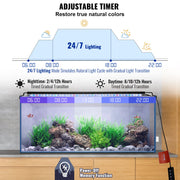 Aquarium Light, 26W Full Spectrum Fish Tank Light with 24/7 Natural Mode, Adjustable Timer & 5-Level V952-SSSSZXD3036Y7BXLWV3
