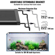 Aquarium Light, 26W Full Spectrum Fish Tank Light with 24/7 Natural Mode, Adjustable Timer & 5-Level V952-SSSSZXD3036Y7BXLWV3