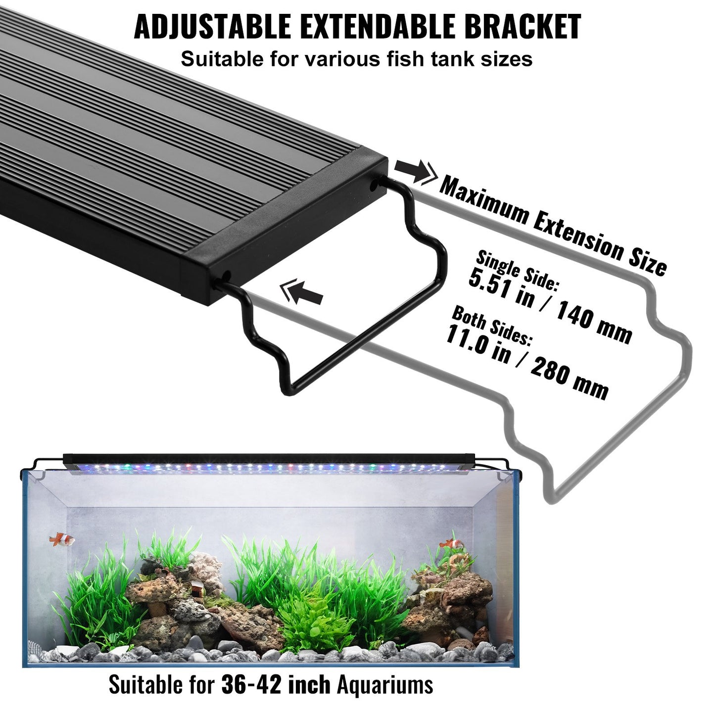 Aquarium Light 26W Full Spectrum Aquarium LED Lights for 36"-42" Fish Tank V952-SSSSZXD3642YE3XKLV3