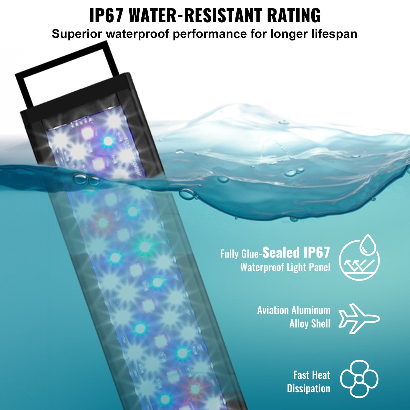 Aquarium Light, 48W Full Spectrum Fish Tank Light with 24/7 Natural Mode, Adjustable Timer & 5-Level V952-SSSSZXD4854Y78EVGV3