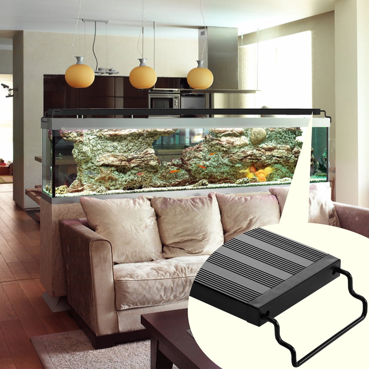 Aquarium Light, 48W Full Spectrum Fish Tank Light with 24/7 Natural Mode, Adjustable Timer & 5-Level V952-SSSSZXD4854Y78EVGV3