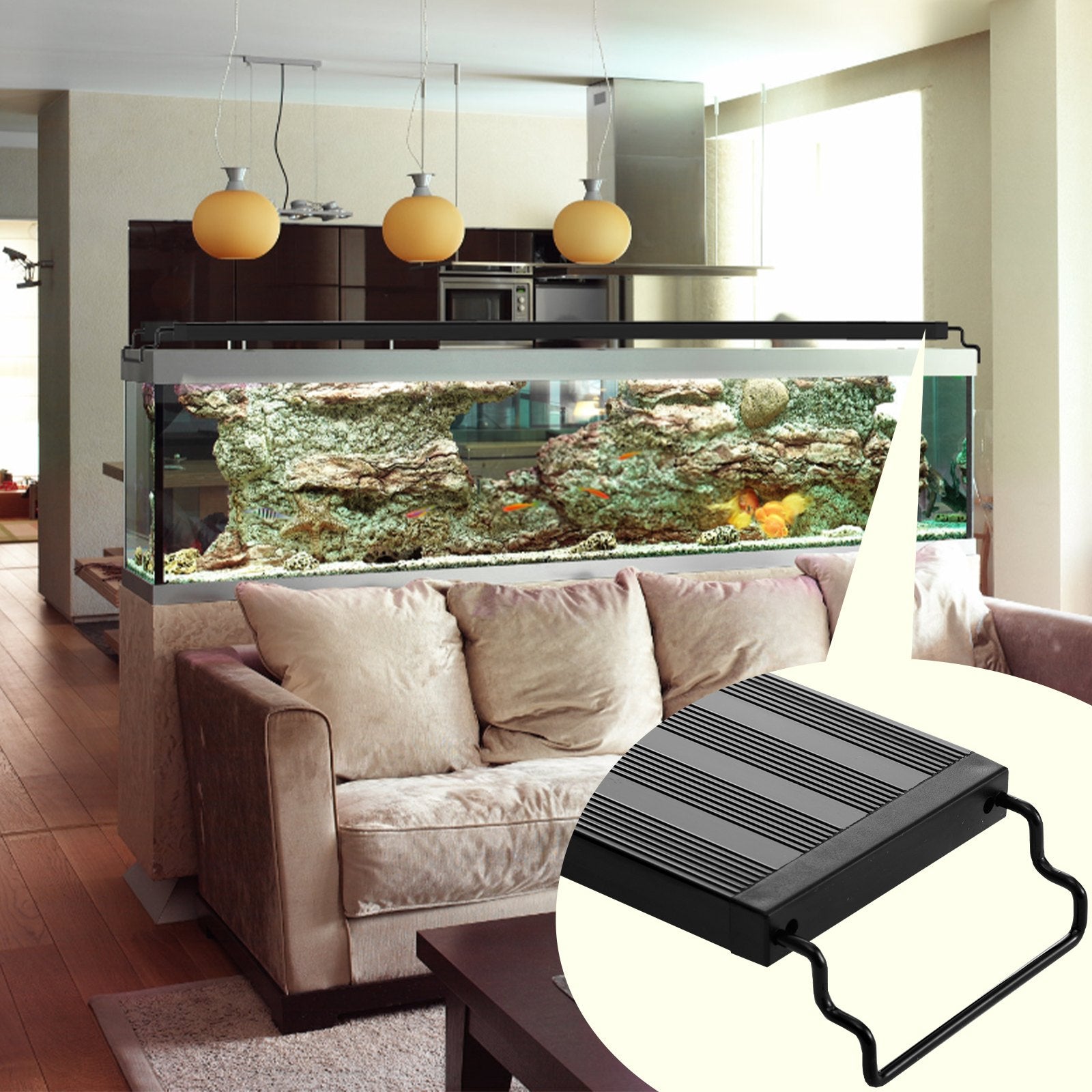 Aquarium Light, 48W Full Spectrum Fish Tank Light with 24/7 Natural Mode, Adjustable Timer & 5-Level V952-SSSSZXD4854Y78EVGV3