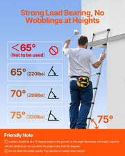 Telescoping Ladder, 2540mm Stainless Steel Lightweight Extension Ladder, Multi-Button Retraction Collapsible V952-SSTTNLSLK85F88IXYV0